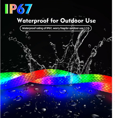 Neon LED Rope Lights, 360 Led Light Strip Waterproof Strip with Music Sync,Remote & APP Control,USB-Powered Flexible Lighting for Indoor/Outdoo